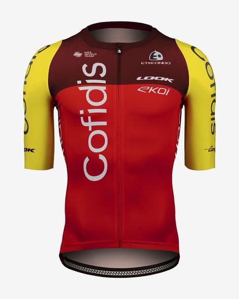 Maillot Team Cofidis 2025 Aero manga corta rojo amarillo
