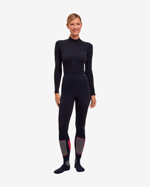 Malla larga interior Falke Long Tights Warm azul verde mujer