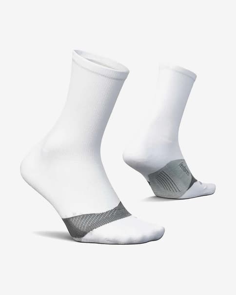 Calcetines Feetures Elite Light Cushion Mini Crew blanco