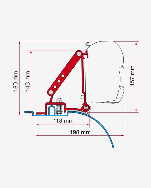 Adaptador Fiamma Kit Ducato/Jumper/Boxer High Roof >06 cinzento