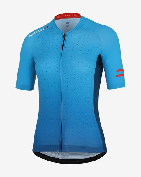 Maillot Finisseur Core Gradient manga corta azul mujer