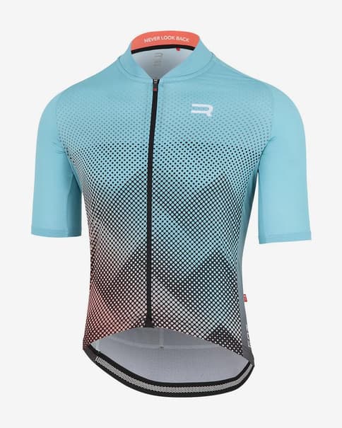 Maillot Finisseur Core Recycled Squares manga corta azul claro
