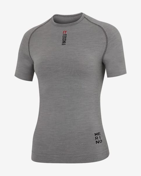 Camiseta interior Finisseur Merino Thermal manga corta gris mujer