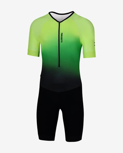 Tritraje Finisseur Pro Gradient manga corta negro verde amarillo