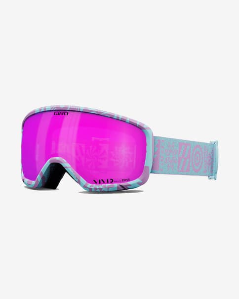 Máscara Giro Millie azul celeste rosa con lente VIVID Pink mujer