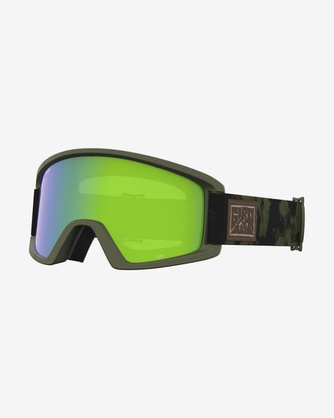 Máscara Giro Semi verde oscuro camuflaje con lente espejada verde