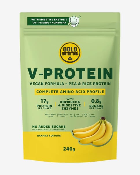 Proteína Vegana GoldNutrition V-Protein sabor plátano 240 g