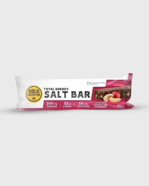 Barrita energética GoldNutrition Endurance Salt 40g sabor chocolate y cacahuete (15 unidades)