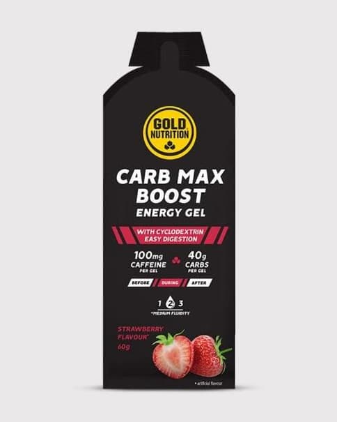Gel energético GoldNutrition Carb Max BOOST 60 g sabor fresa (16 unidades)