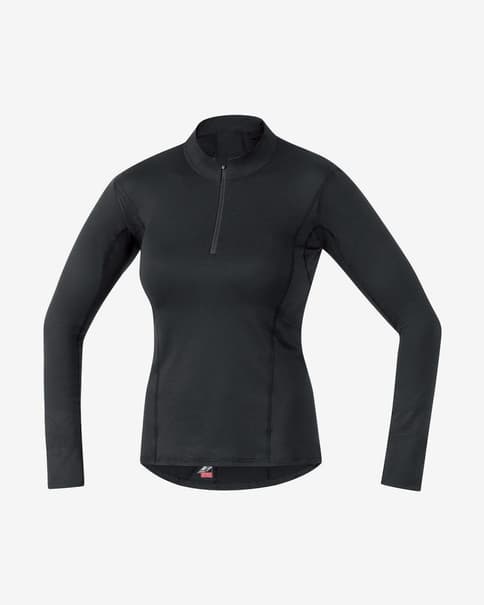 Camiseta interior Gore Wear Thermo con cremallera manga larga negro mujer