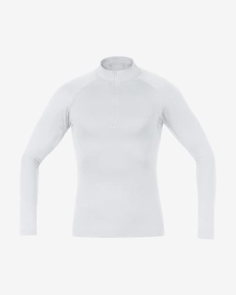 Camiseta interior Gore Wear Thermo con cremallera manga larga blanco