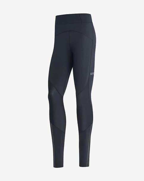 Długie legginsy Gore Wear R5 GORE-TEX INFINIUM™, czarne, neonowożółte, damskie