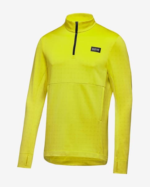 Camiseta GOREWEAR Everyday Thermo 1/4 Zip manga larga amarillo neón