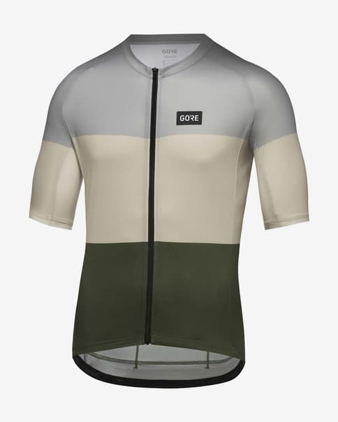 Maillot GOREWEAR Spirit Stripes manga corta gris beige verdoso