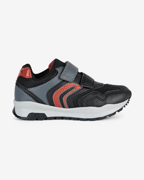 Zapatillas Geox Pavel negro gris rojo infantil