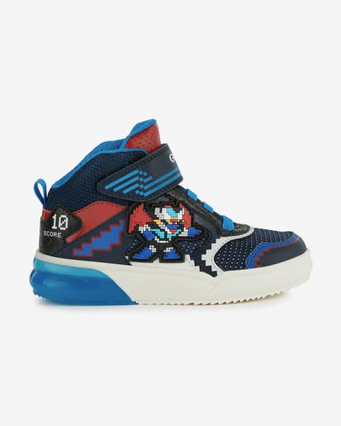 Zapatillas Geox Grayjay I azul blanco rojo infantil