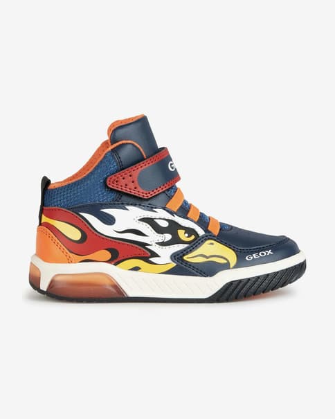 Zapatillas Geox Inek azul marino rojo naranja infantil