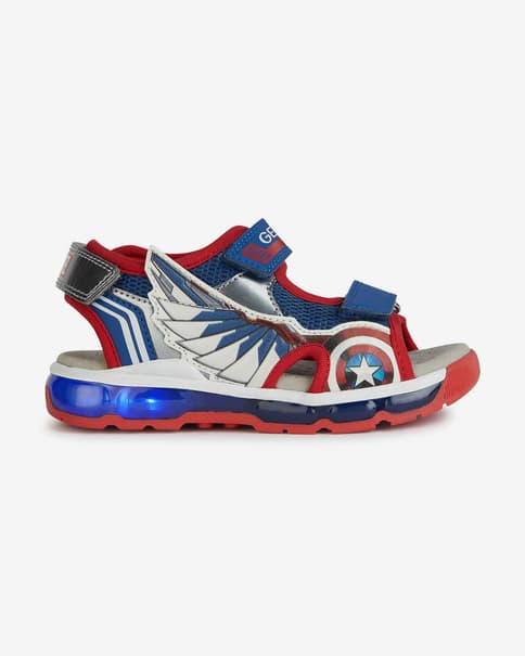 Sandalias Geox Android azul rojo blanco infantil