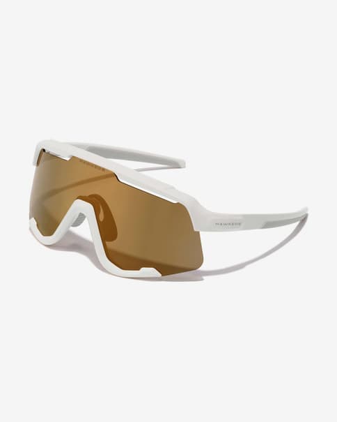 Gafas Hawkers Power blanco con lentes espejadas naranja