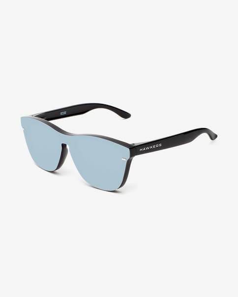 Gafas Hawkers One Venm Hybrid negro brillante con lentes espejadas gris plateado