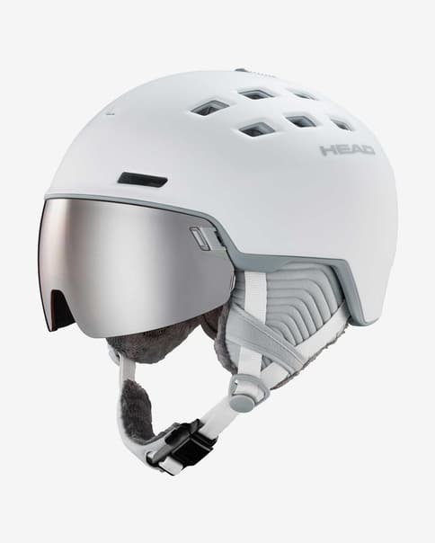 Casco Head Rachel blanco con lente espejada gris