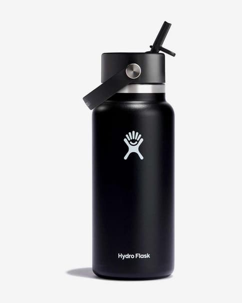 Hydro Flask 32 Oz Wide Mouth with Flex Straw Cap Black