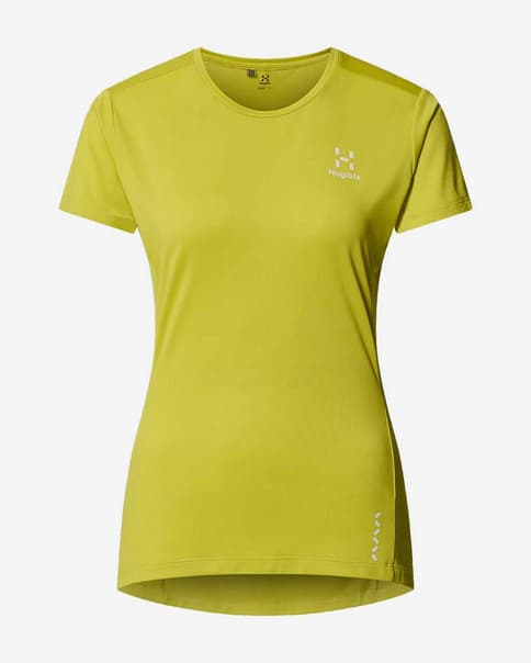 Camiseta Haglöfs L.I.M Tech manga corta verde amarillento mujer