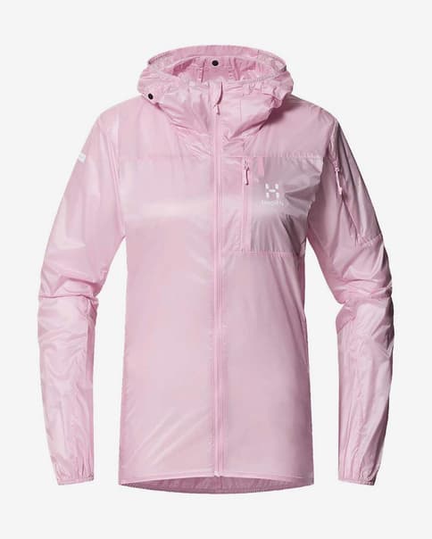 Chaqueta con capucha Haglöfs L.I.M Shield rosa blanquecino mujer