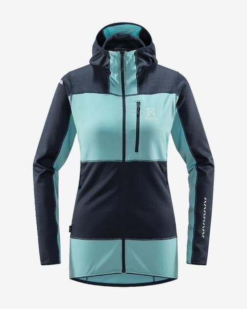 Forro polar con capucha Haglöfs L.I.M Mid Fast azul mujer