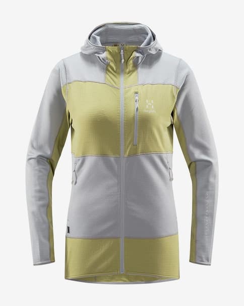Forro polar con capucha Haglöfs L.I.M Mid Fast gris mujer