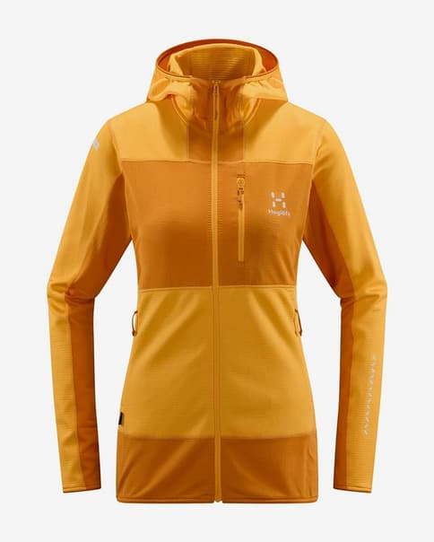 Forro polar con capucha Haglöfs L.I.M Mid Fast amarillo desierto mujer