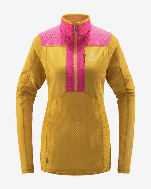 Forro polar Haglöfs L.I.M Mid Fast Top amarillo rosa mujer