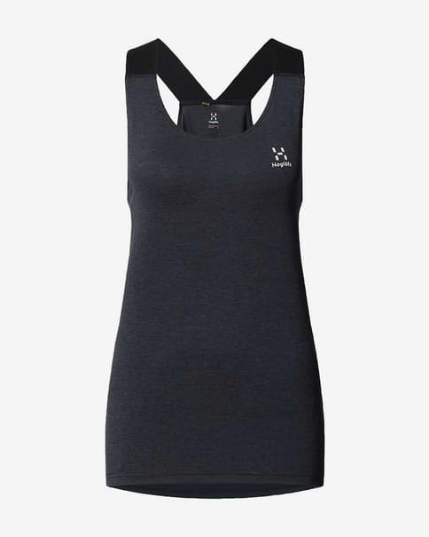 Camiseta Haglöfs Ridge tirantes negro mujer