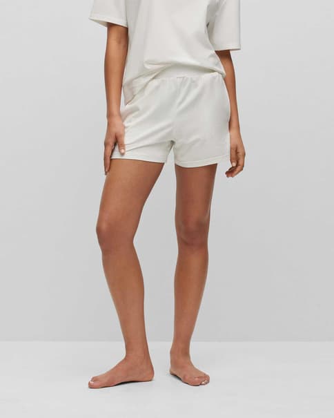 Pantalón corto HUGO Shuffle Side Logo blanco mujer