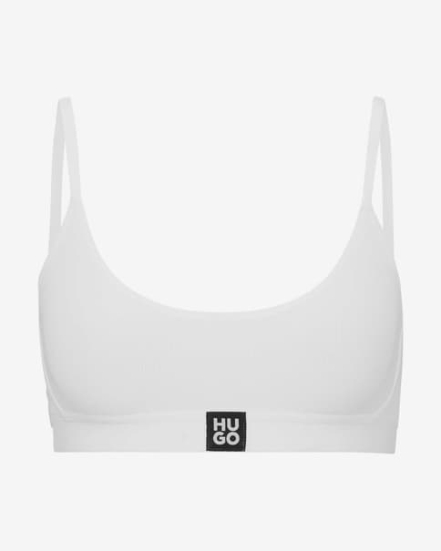 Sujetador HUGO Bralette Rib blanco 