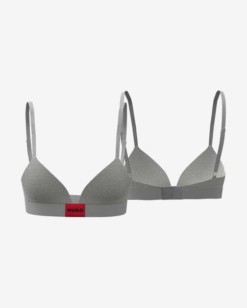 Sujetador HUGO Triangle gris rojo