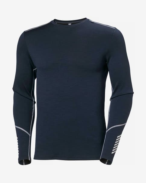 Camiseta interior Helly Hansen Lifa Merino Midweight Crew manga larga azul océano