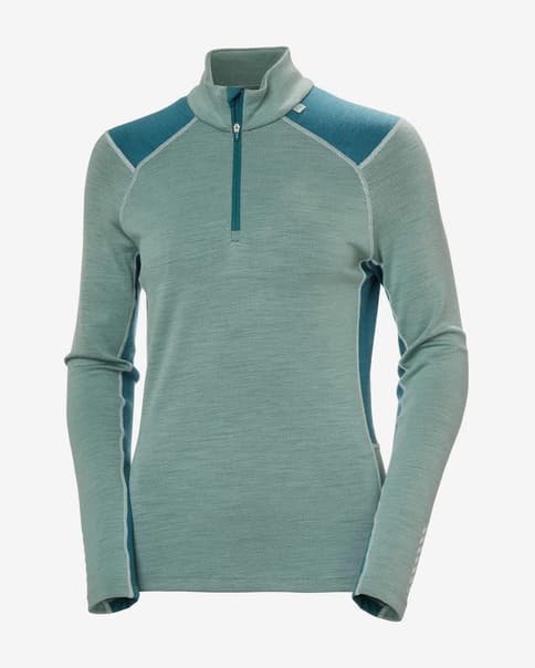 Camiseta interior Helly Hansen Lifa Merino Midweight Half Zip verde menta mujer