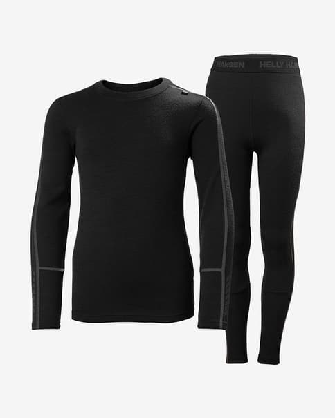Helly Hansen Lifa Merino Midweight zwarte kinderset