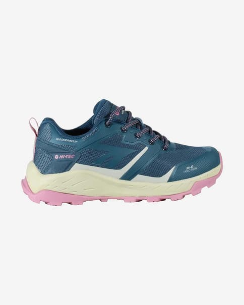 Zapatillas Hi-Tec Toubkal Low Waterproof azul tormenta rosa mujer
