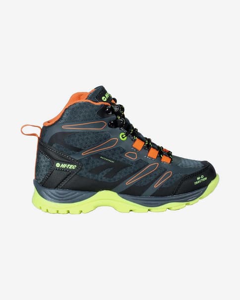 Botas Hi-Tec Toubkal Mid Waterproof gris oscuro naranja infantil