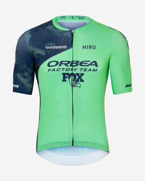 Maillot Hiru Orbea Factory Team 2025 Core manga corta verde azul