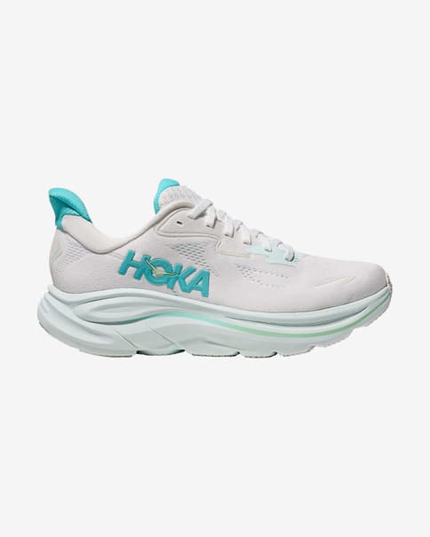 HOKA Clifton 10 shoes white aqua blue Women