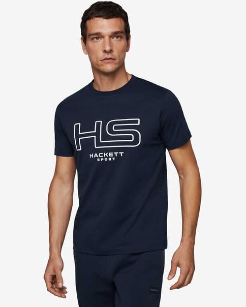 Camiseta Hackett Sport Logo manga corta azul marino