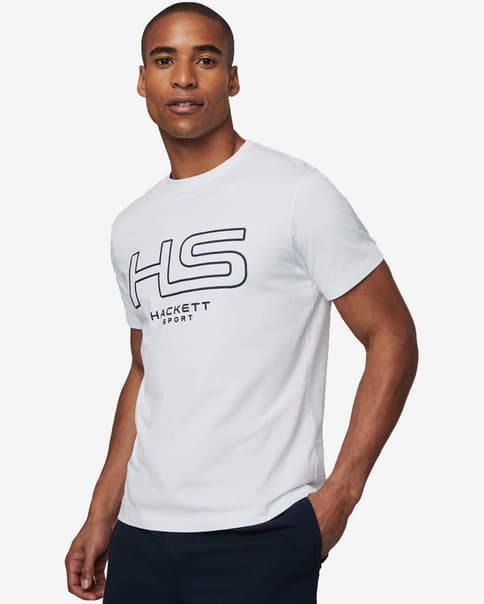 Camiseta Hackett Sport Logo manga corta blanco