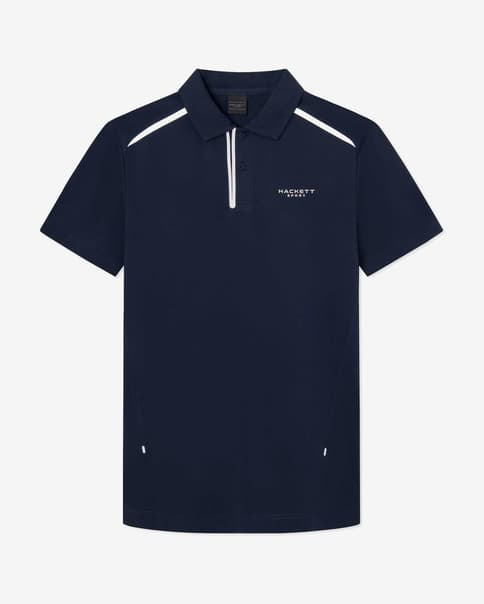 Polo Hackett Sport Tape manga corta azul marino