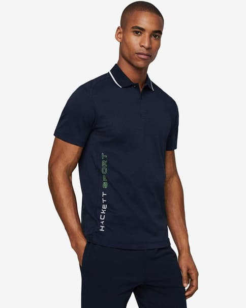Polo Hackett Sport Tech manga corta azul marino