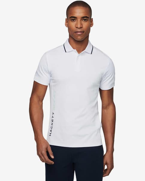 Polo Hackett Sport Tech manga corta blanco