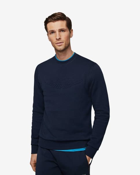 Sudadera Hackett Aston Martin Crew azul marino
