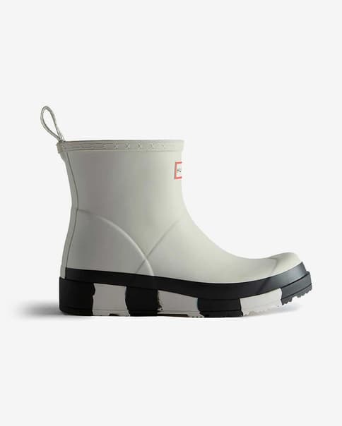 Botas Hunter Play Short Stripped blanco negro mujer